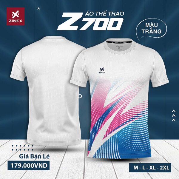Áo Cầu Lông Z700 Màu Trắng - Năng Động, Cá Tính, Dễ Phối Đồ