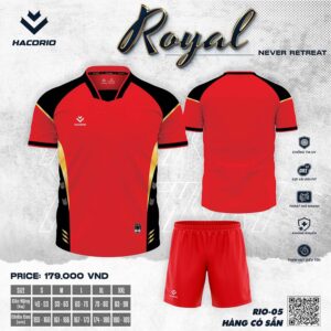 Áo bóng đá HACORIO RIO-05 Royal - Đỏ năng động