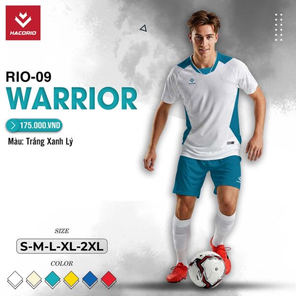 Áo bóng đá Hacorio RIO-09 Warrior màu trắng xanh lý – Trẻ trung và năng động