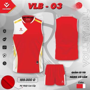 Đồng Phục Bóng Chuyền VLB-03 Đỏ Rực Năng Động – Hacorio