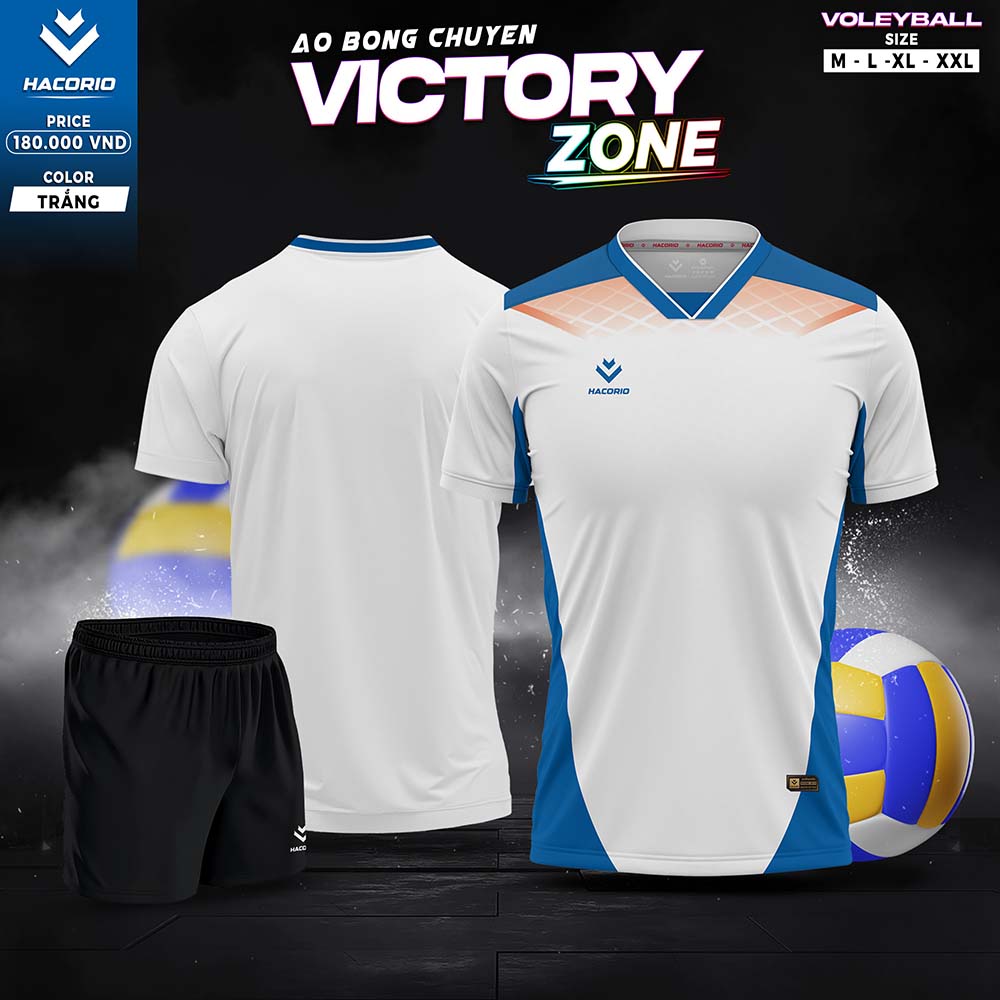 Áo bóng chuyền Victory Zone màu trắng của HACORIO