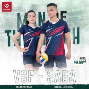 Áo Bóng Chuyền VSF - SABA Tím Than Hacorio