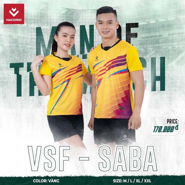 Áo thể thao VSF - SABA Vàng tươi nổi bật