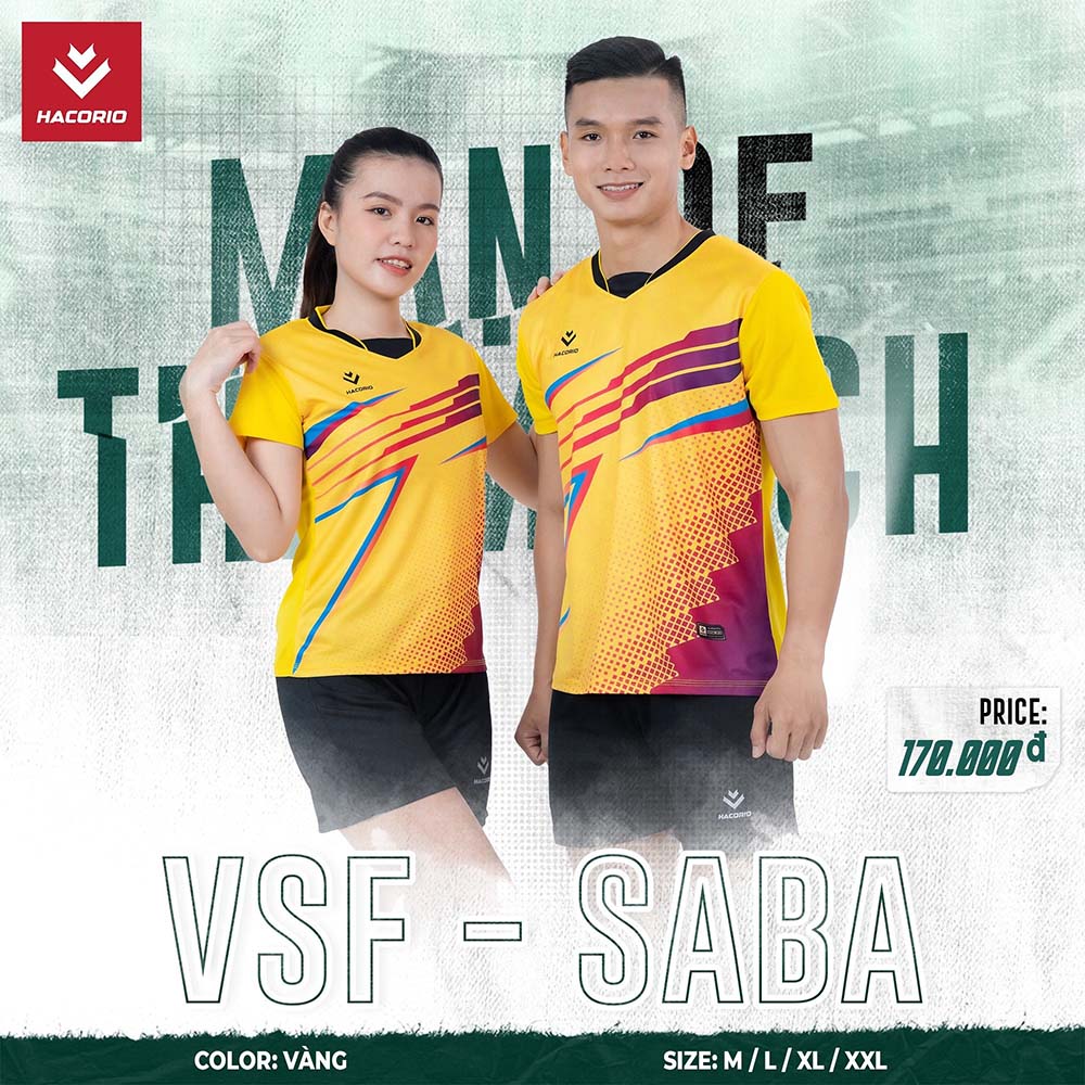 Áo thể thao VSF - SABA màu vàng tươi của Hacorio dành cho vận động viên