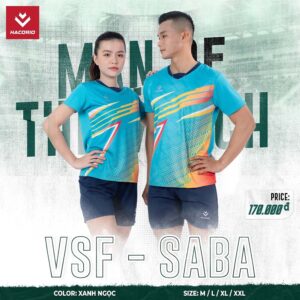 Áo Bóng Chuyền VSF - SABA Xanh Ngọc Năng Động