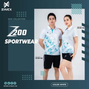 Áo Cầu Lông Zinex Z200 Màu Trắng - Phá Cách Trong Sự Tinh Tế