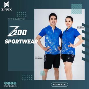 Áo Cầu Lông ZINEX Z200 Màu Xanh Dương - Năng Động & Thoải Mái