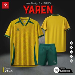 Bộ Đồ Thể Thao YAREN UNI-02 Màu Vàng Tươi Năng Động