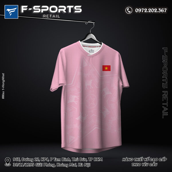 Áo Thể Thao F-Sports Màu Hồng Nhạt – Nét Dịu Dàng Cho Phong Cách Năng Động