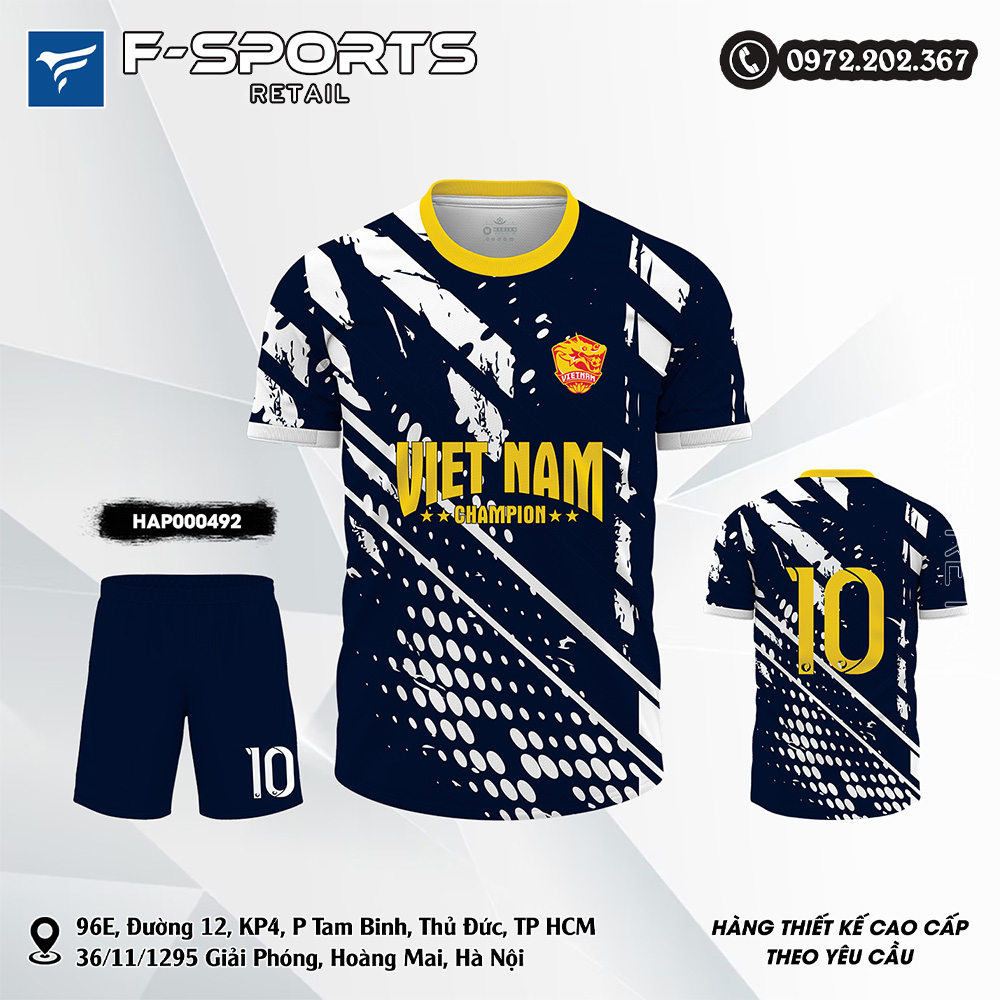 Bộ đồ thể thao tuyển Việt Nam xanh navy DTVN9