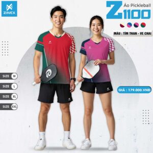 Áo Pickleball Z1100 Tím Than - Ve Chai Năng Động