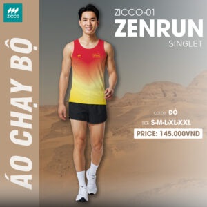 ZICCO-01 Zenrun Đỏ Ombre – Áo Chạy Bộ Không Tay Năng Động