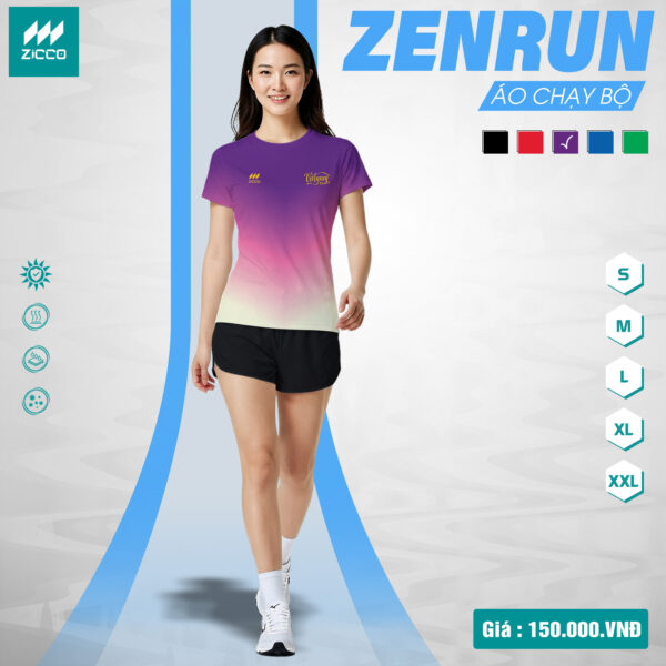 Áo Chạy Bộ Nữ ZENRUN - Màu Tím Gradient