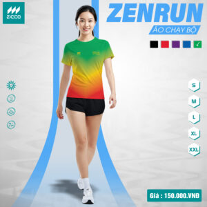Áo Chạy Bộ ZENRUN Nữ Xanh Kết – Năng Lượng Bứt Phá Cùng Zicco