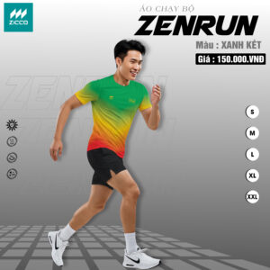 Áo chạy bộ ZICCO ZENRUN – Xanh Kết | Năng động đột phá mỗi bước chạy
