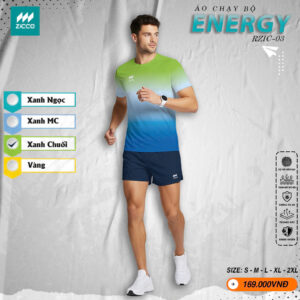 Áo Chạy Bộ ZICCO ENERGY RZIC-03 Màu Ombre Xanh Chuối