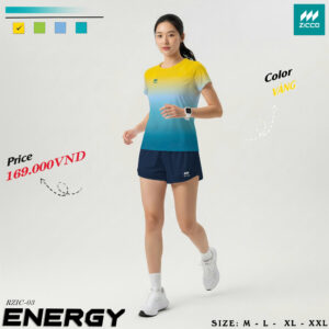 Áo Thể Thao ZICCO Nữ ENERGY RZIC-03 - Vàng Xanh Dương Ombre