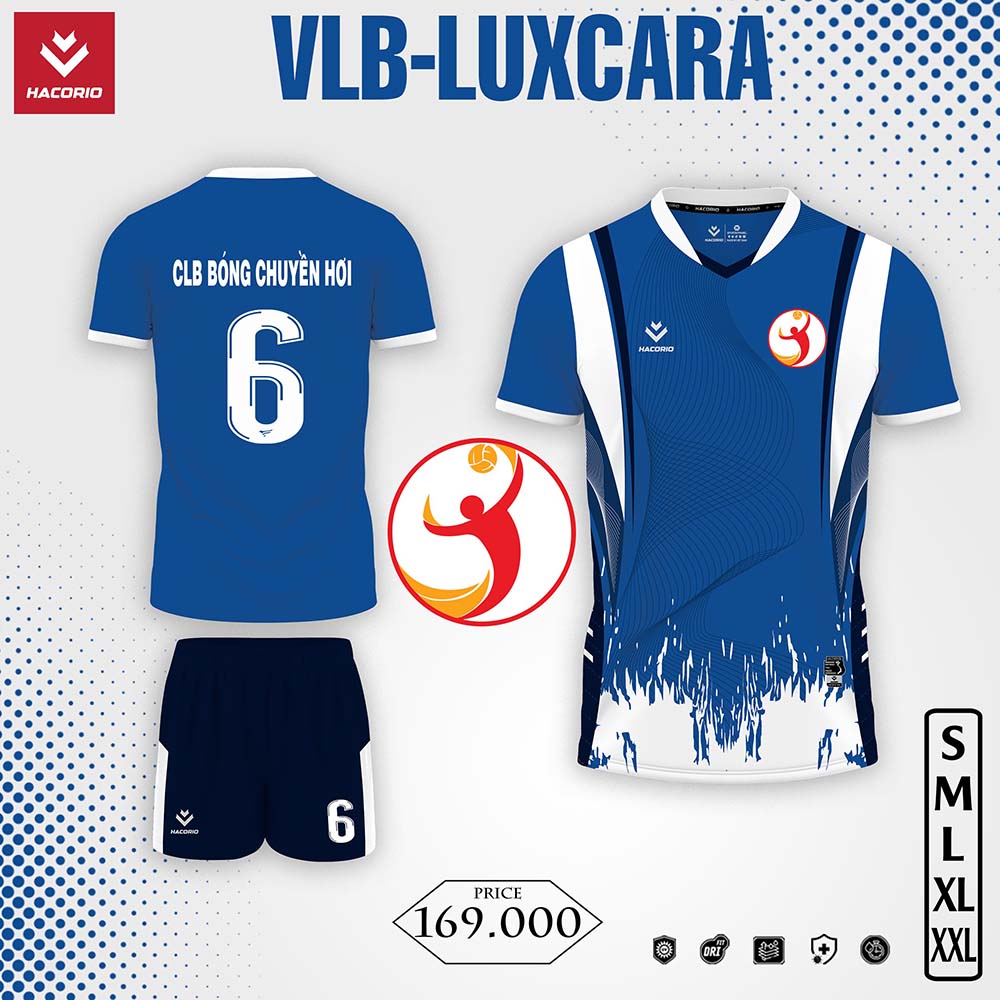 Đồng phục bóng chuyền VLB-02 LUXCARA màu xanh bích - thiết kế thể thao, năng động