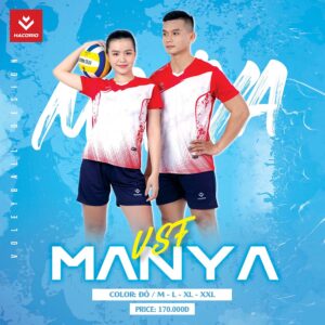 Bộ Quần Áo Thể Thao Manya Đỏ Trắng Năng Động - VSF-03