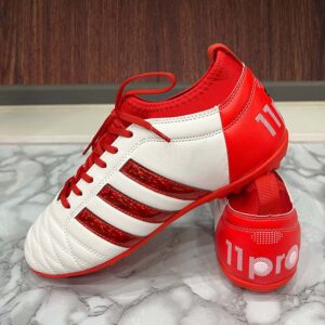 Giày Bóng Đá 11Pro Cổ Thấp Màu Đỏ Trắng Năng Động