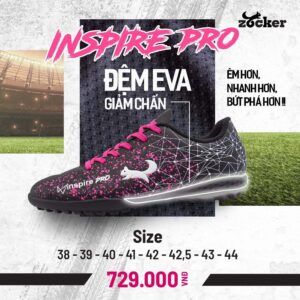 Giày Bóng Đá Zocker Inspire Pro - Đen Hồng Cá Tính