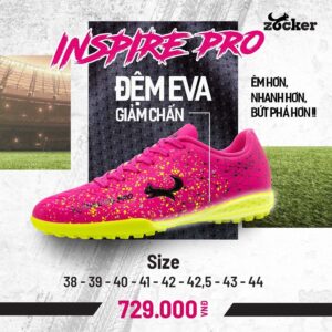 Giày Bóng Đá Zocker Inspire Pro - Hồng Neon Nổi Bật Sân Cỏ