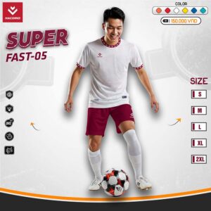 Áo Bóng Đá Hacorio SUPER FAST-05 Trắng Đỏ Nổi Bật