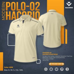 Áo Thun Polo HACORIO POLO-02 - Màu Kem Thanh Lịch