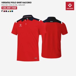 Áo polo Hacorio POLO-03 màu đỏ phối cổ đen – Cá tính và năng động