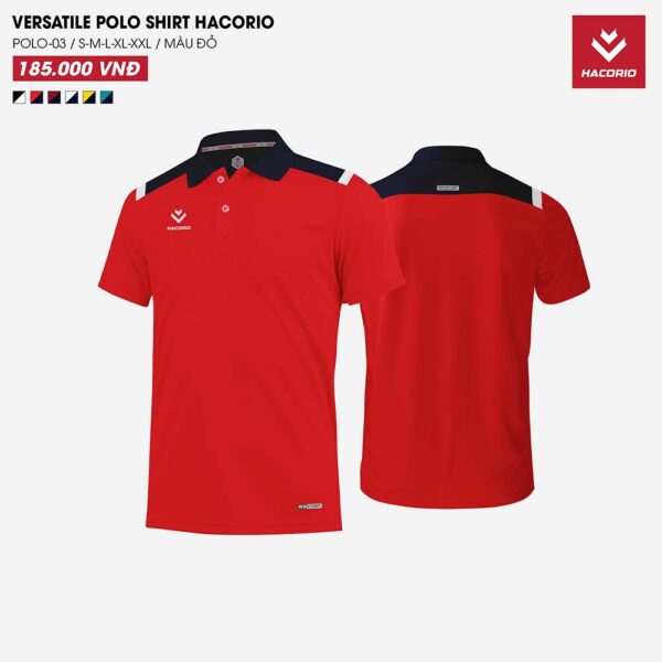 Áo polo Hacorio POLO-03 màu đỏ phối cổ đen – Cá tính và năng động