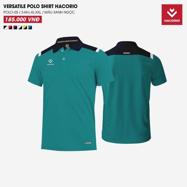 Áo Polo Nam HACORIO Màu Xanh Ngọc POLO-03 – Thanh Lịch, Trẻ Trung & Năng Động