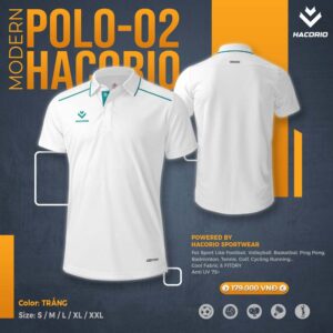 Áo Polo Nam Nữ Trắng POLO-02 Hacorio Viền Xanh – Mát, Đẹp & Dễ Phối