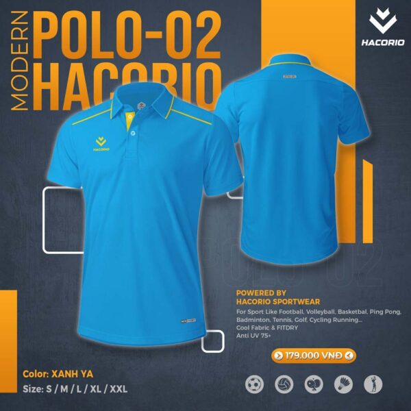 Áo Polo Thể Thao Hacorio POLO-02 Màu Xanh Ya