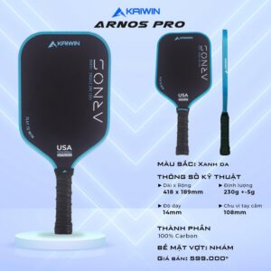 Vợt Pickleball Kaiwin Arnos Pro - Đen viền Xanh Dạ cá tính