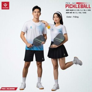 Bộ Đồ Pickleball Nam Nữ Mã PICK-A01 - Màu Trắng Xanh Đen Năng Động