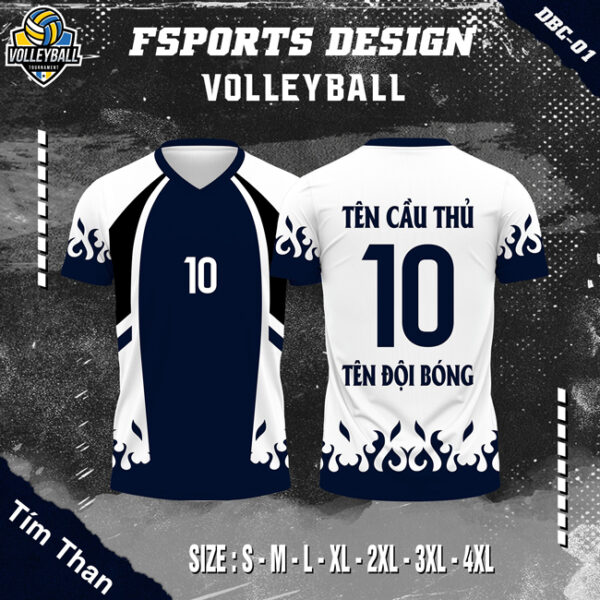 Áo Bóng Chuyền FSPORTS DBC-01 - Màu Tím Than Năng Động