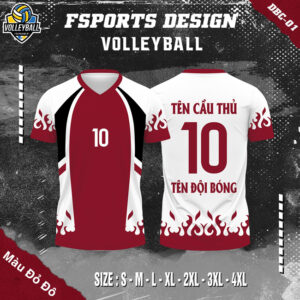 Áo Bóng Chuyền Thiết Kế FSPORTS - Màu Đỏ Đô DBC01