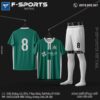 Đồng phục thi đấu thiết kế độc lạ F-Sports - Xanh lá sọc trắng