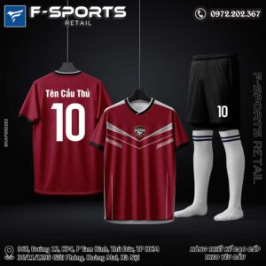 Áo Bóng Đá Thiết Kế Màu Đỏ Đô Cao Cấp Từ F-Sports Retail