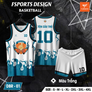 Đồng phục bóng rổ FSports DBR-01 màu trắng