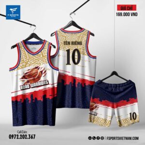 Áo Bóng Rổ ROAD WARRIORS Màu Trắng Thiết Kế Mới Nhất