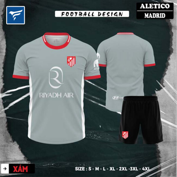 Áo CLB Atletico Sân Khách 2024 Màu Xám