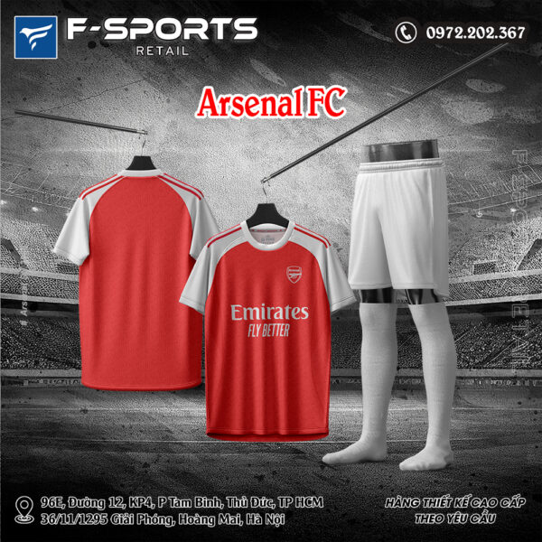 Áo CLB Arsenal Sân Nhà 2025/26 Màu Đỏ Truyền Thống