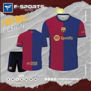 Áo CLB Barcelona Sân Nhà 2024 - Đỏ Xanh Nửa Đôi