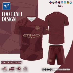Áo CLB Man City Sân Khách 2024 Màu Nâu Đỏ