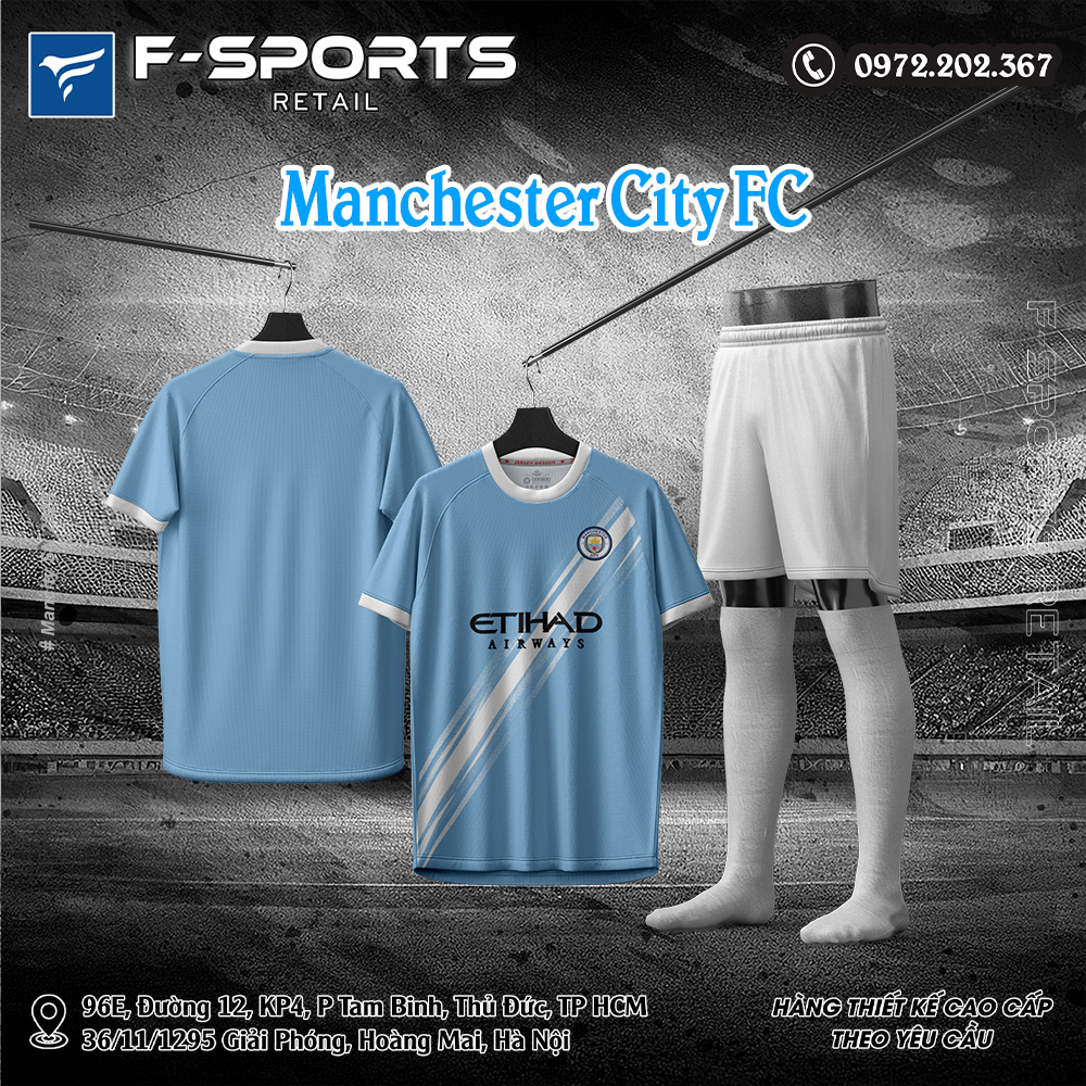 Áo CLB Manchester City Sân Nhà 2025/26 - Màu Xanh Dương Nhạt
