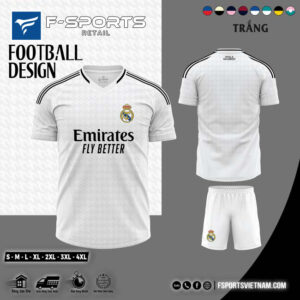 Áo Bóng Đá Real Madrid 2024 Sân Nhà Màu Trắng