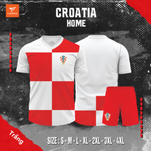 Áo Đấu Croatia Sân Nhà Màu Trắng Đỏ