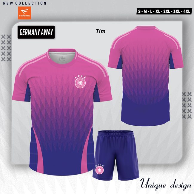 Áo đội tuyển Đức sân khách màu tím hồng ombre F-Sports
