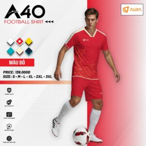 Áo Bóng Đá AURA A40 – Màu Đỏ Năng Động